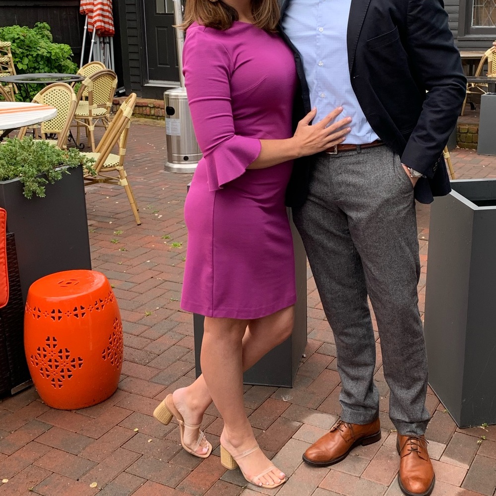 Fuchsia bell sleeved dress